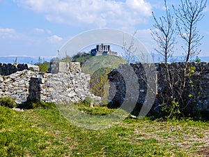 View of Diamante Diamond fort of Genoa from Fratello Minore fort, Italy photo