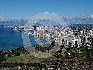 View from diamond head in Hawaii