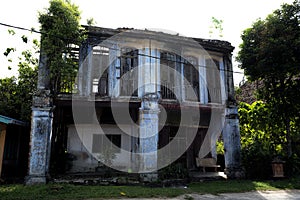 View of dilapidated and abandoned tin mining town of Papan in the outskirts of the city of Pusing, Perak, Malaysia