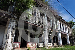 View of dilapidated and abandoned tin mining town of Papan in the outskirts of the city of Pusing, Perak, Malaysia