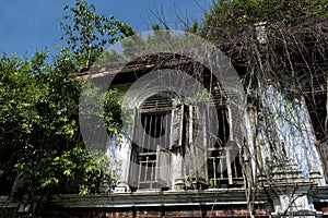 View of dilapidated and abandoned tin mining town of Papan in the outskirts of the city of Pusing, Perak, Malaysia