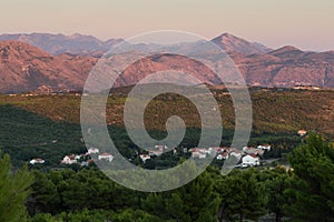 View of the Dinaric Alps in Dubrovnik