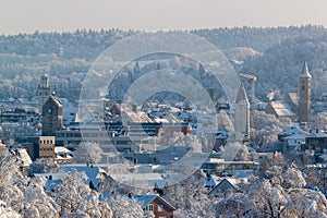 Distanza da torri da mattina dopo nevicata 