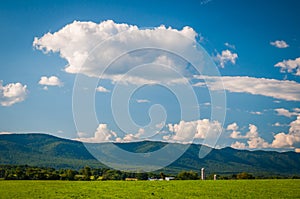 View of distant mountains in the rural Shenandoah Valley of Virginia.