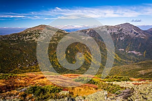 View of distant mountains from the summit of Mount Washington, N