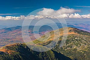 View of distant ridges of the White Mountains from the summit of