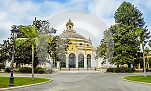 A view of a disused theatre in Seville, Spain in the early morning