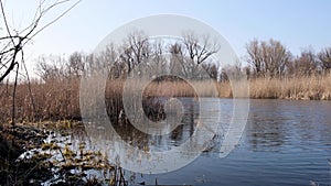 View of the Dnieper River in the early spring, Ukraine, Kherson