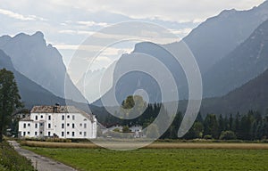 View from Dobbiaco Toblach Dolomites Italy