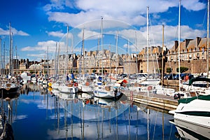 View of the docks of Saint Malo