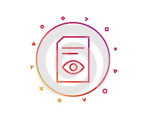 View Document line icon. Open File sign. Vector