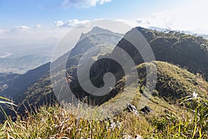 View of Doi Pha Tang mountain with Mekong river in afternoon Chiang Rai, Thailand.