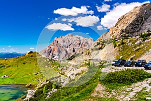 View of the Dolomites Mountain at The Valparola Pass