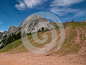 view of dolomites mountains in south tyrol