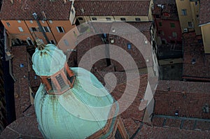 View of the dome of the cathedral and red roofs