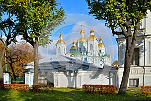 View on the dome of the Naval Cathedral of St. Nicholas and the
