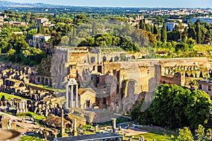 View of Domus Tiberiana in the Roman Forum photo