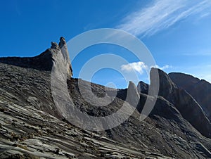 View of Donkey Ears peak at Mt. Kinabalu