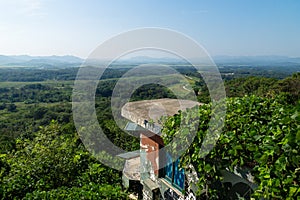 View from the Dora Observatory in the DMZ to North Korea Propaganda village and Kaesong with observation post bunker photo