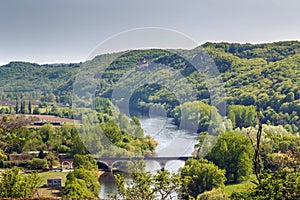 View of Dordogne river, France