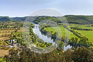 View of Dordogne river, France