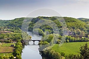 View of Dordogne river, France