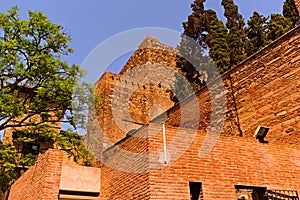 Weird view of Alcazaba in summer photo