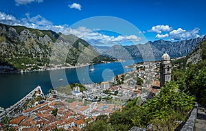 View down the Bay of Kotor, Montenegro