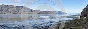 View down Berufjordur, Iceland, towards the Atlantic, with Whoop photo