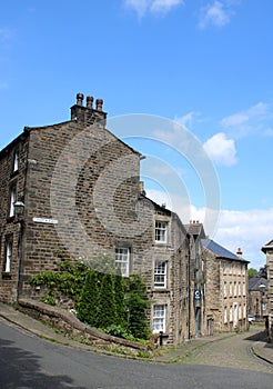 Castle Hill, cobbled street, old houses, Lancaster