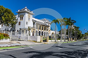 A view down the central part of Constitutional Avenue in San Juan, Puerto Rico