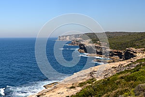 View down the coast in the Royal National Park in Sydney