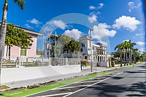 A view down Constitutional Avenue in San Juan, Puerto Rico