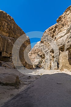 A view of down the main thoroughfare in Little Petra, Jordan photo