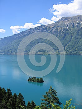 View down onto Brienzersee Lake, Switzerland