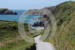 A view down the path to Marloes Sands, Pembrokeshire.