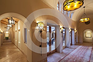 View down perpendicular hallways in Luxurious house