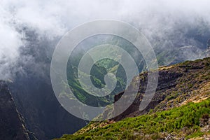 View down from Pico do Arieiro on Madeira photo