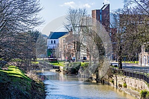 A view down the River Welland towards the centre of Spalding, Lincolnshire photo