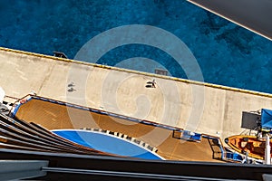 View down from the SeaWalk on MS Regal Princess