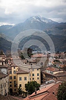 View of downtown Barga, Italy