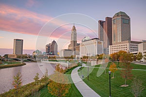 View of downtown Columbus Ohio Skyline