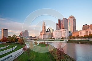 View of downtown Columbus Ohio Skyline