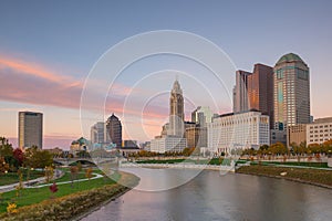 View of downtown Columbus Ohio Skyline