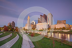 View of downtown Columbus Ohio Skyline