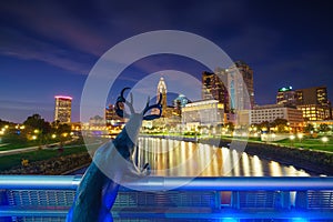 View of downtown Columbus Ohio Skyline