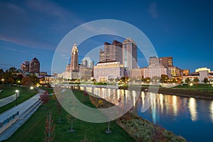 View of downtown Columbus Ohio Skyline