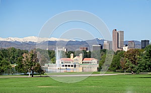 A view of downtown Denver from City Park