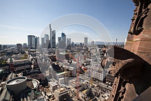 View on downtown frankfurt from the historic frankfurter dom