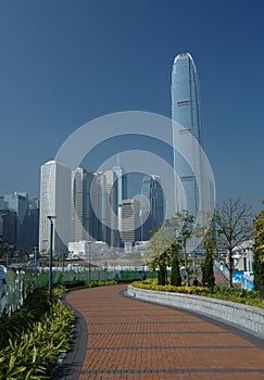 View of downtown Hong-Kong in daylight